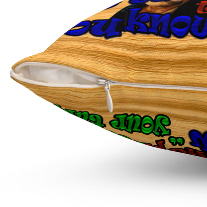 high noon - Spun Polyester Square Pillow - (butterscotch wood finish)