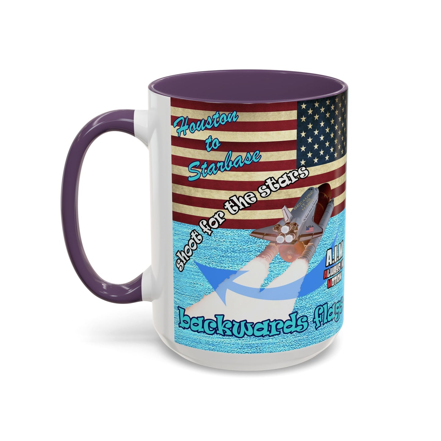 shoot for the stars - Accent Mug (faded blue)