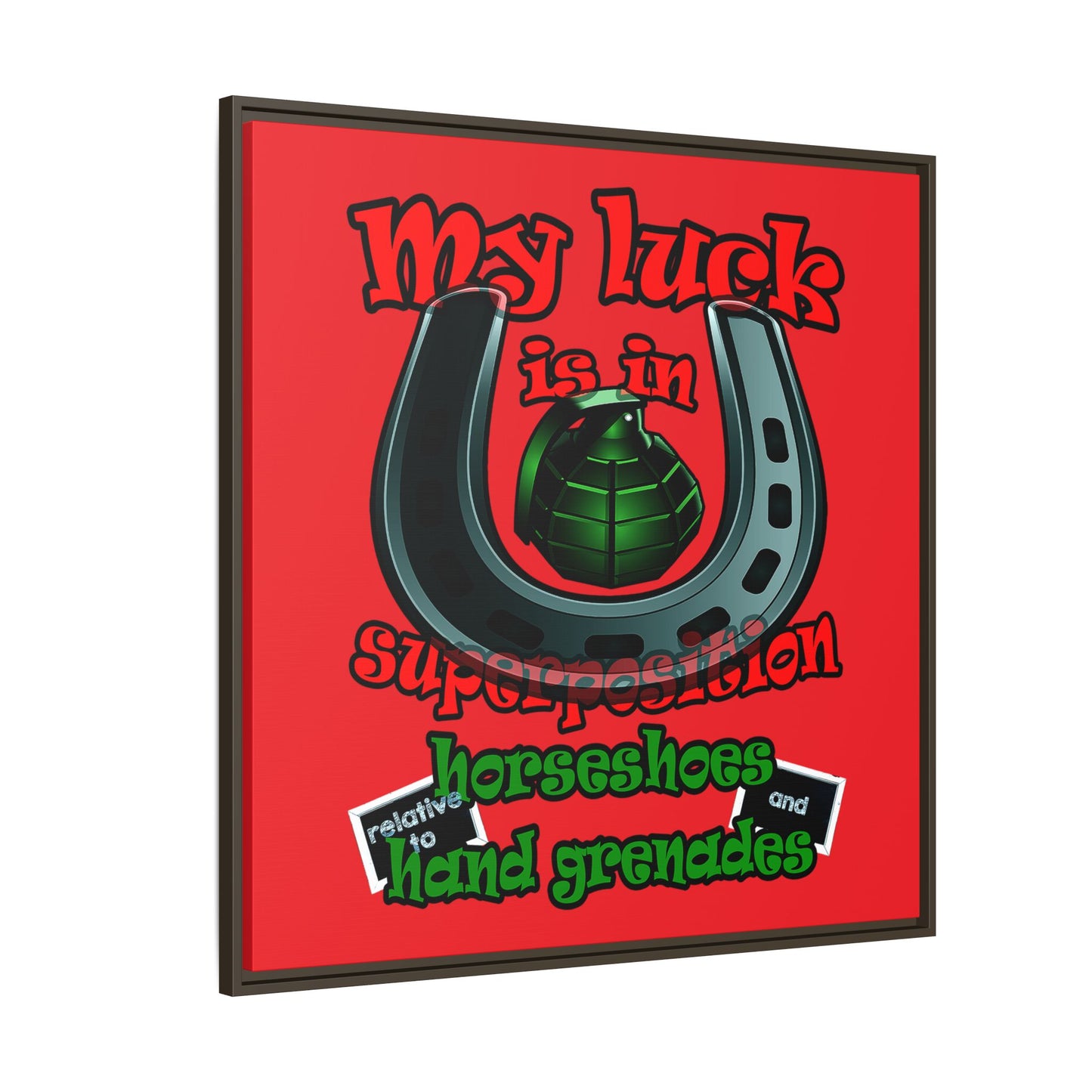 my luck - framed canvas art (red)