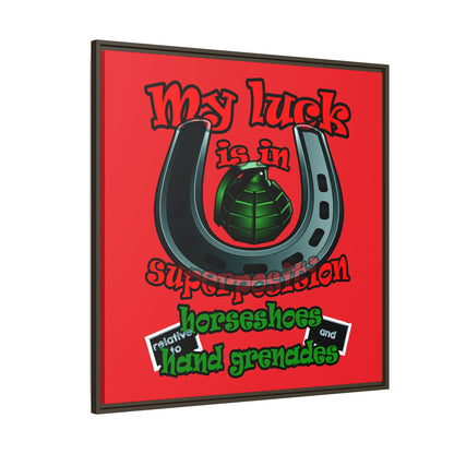 my luck - framed canvas art (red)