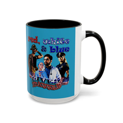 rw&b lives matter - Accent Mug (turquoise)