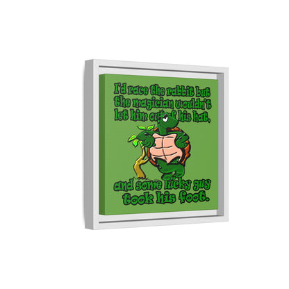 turtle race - framed canvas art (green)