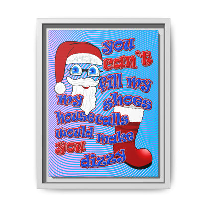 santa's shoes - framed canvas art (light blue-purple wave)