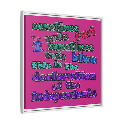 declaration of the independents - framed canvas art (pink)