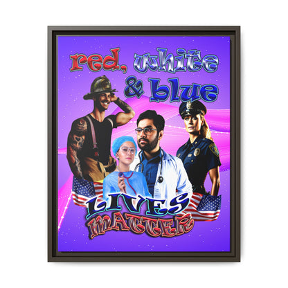 rw&b lives matter - framed canvas art (purple-pink wave)