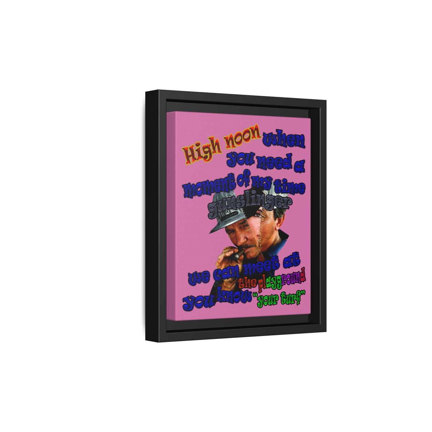 high noon - framed canvas art (light pink)