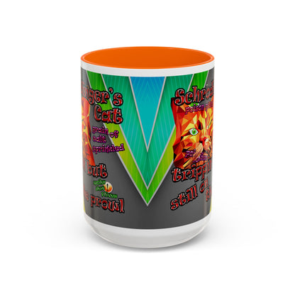 schrodinger's cat - Accent Mug (rainbow split)