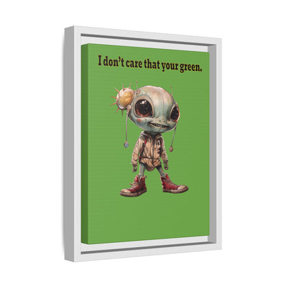 I don't care that your green - framed canvas art (green)