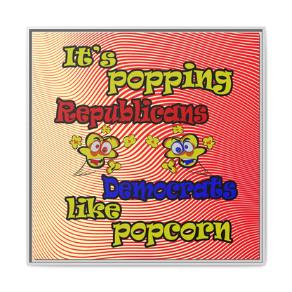 popping like popcorn - framed canvas art (yellow-orange wave)