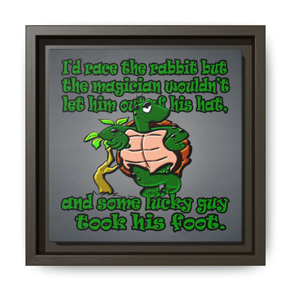 turtle race - framed canvas art (grey-light grey)