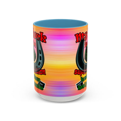 my luck - Accent Mug (color blur)
