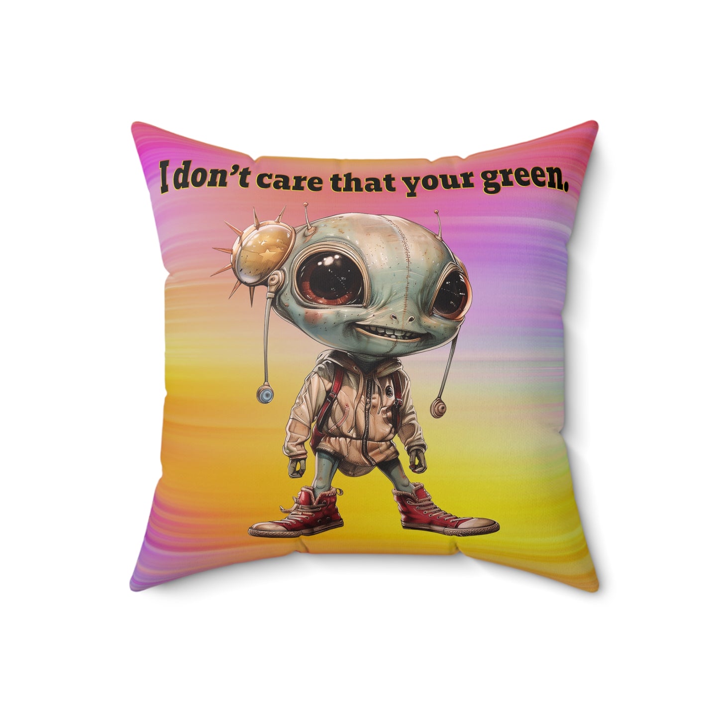I don't care that your grey - Faux Suede Square Pillow - (color blur)