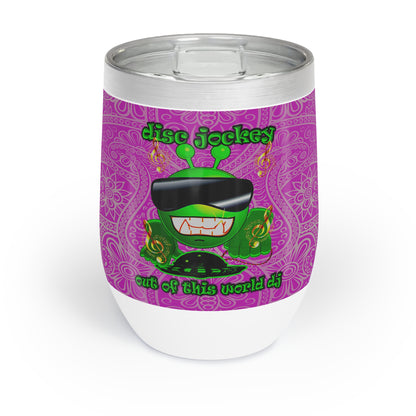 disc jockey - Chill Wine Tumbler (pink swirl)