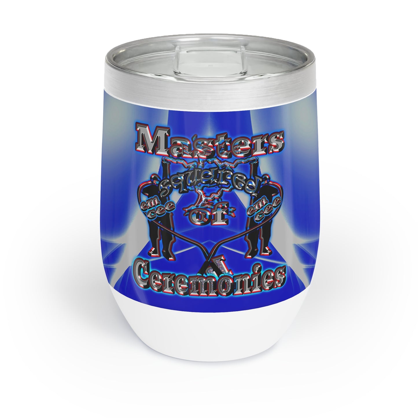 em cee squared - Chill Wine Tumbler (blue-white wave)
