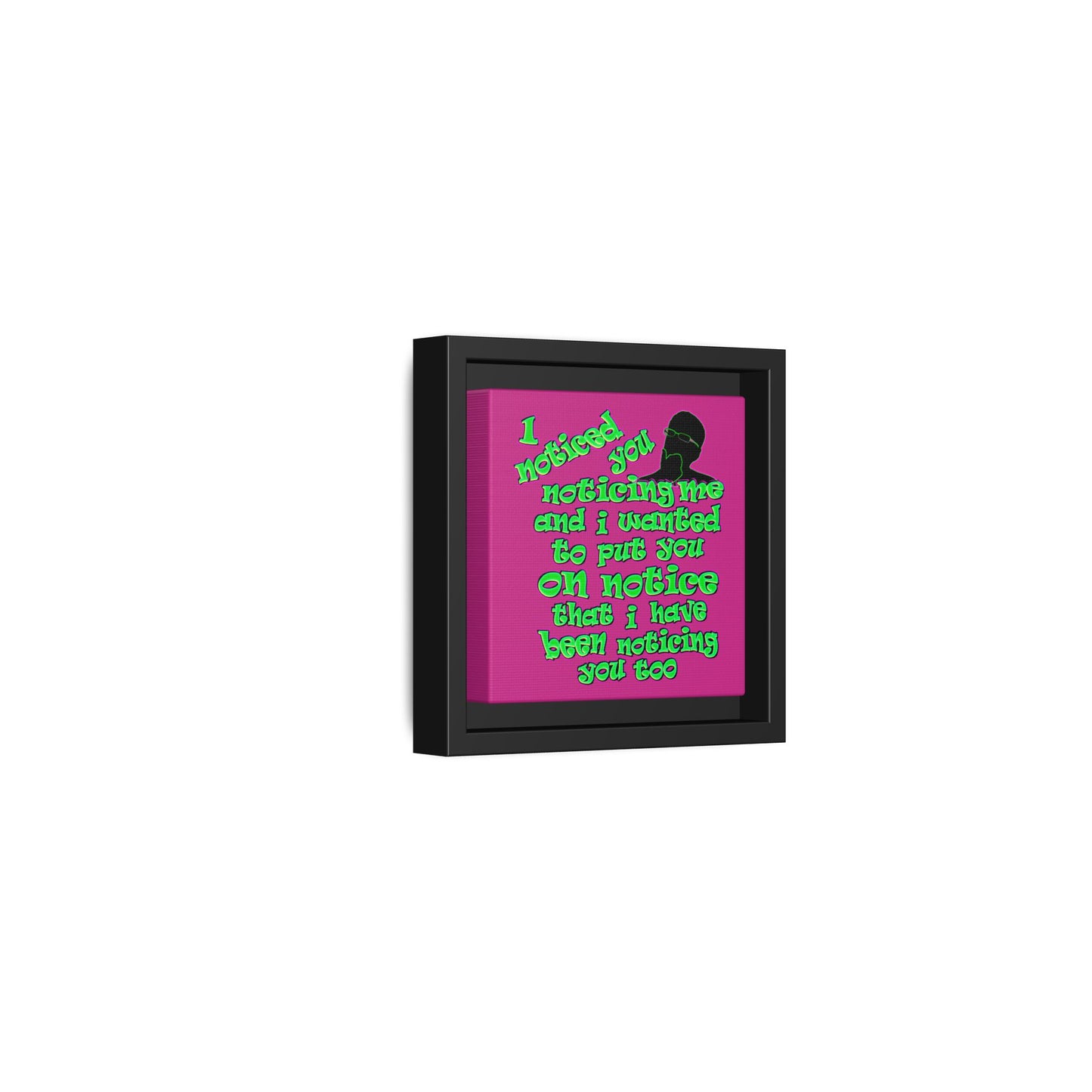 noticed you noticing - framed canvas art (pink)