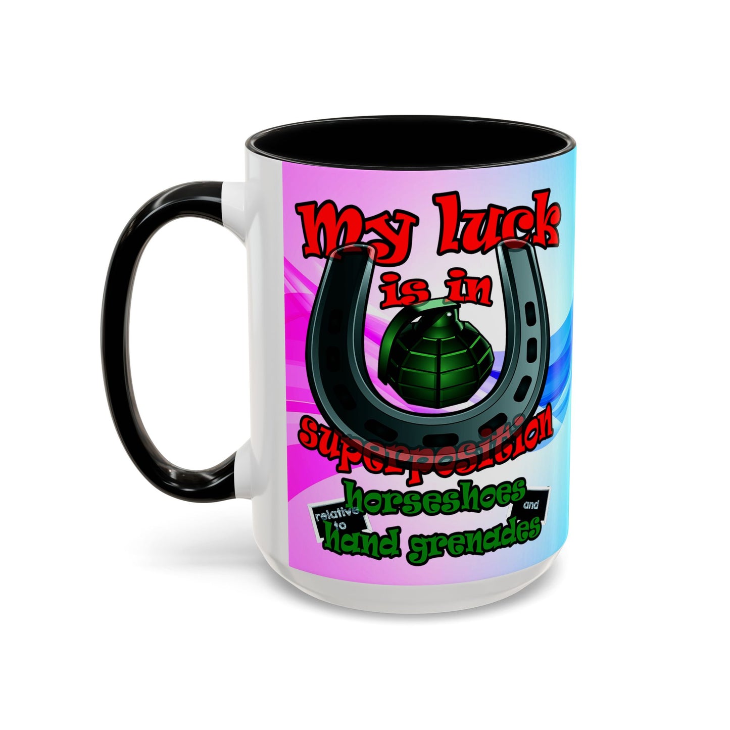my luck - Accent Mug (light blue-pink wave)