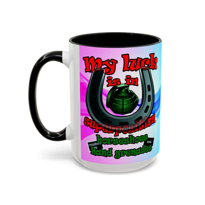 my luck - Accent Mug (light blue-pink wave)