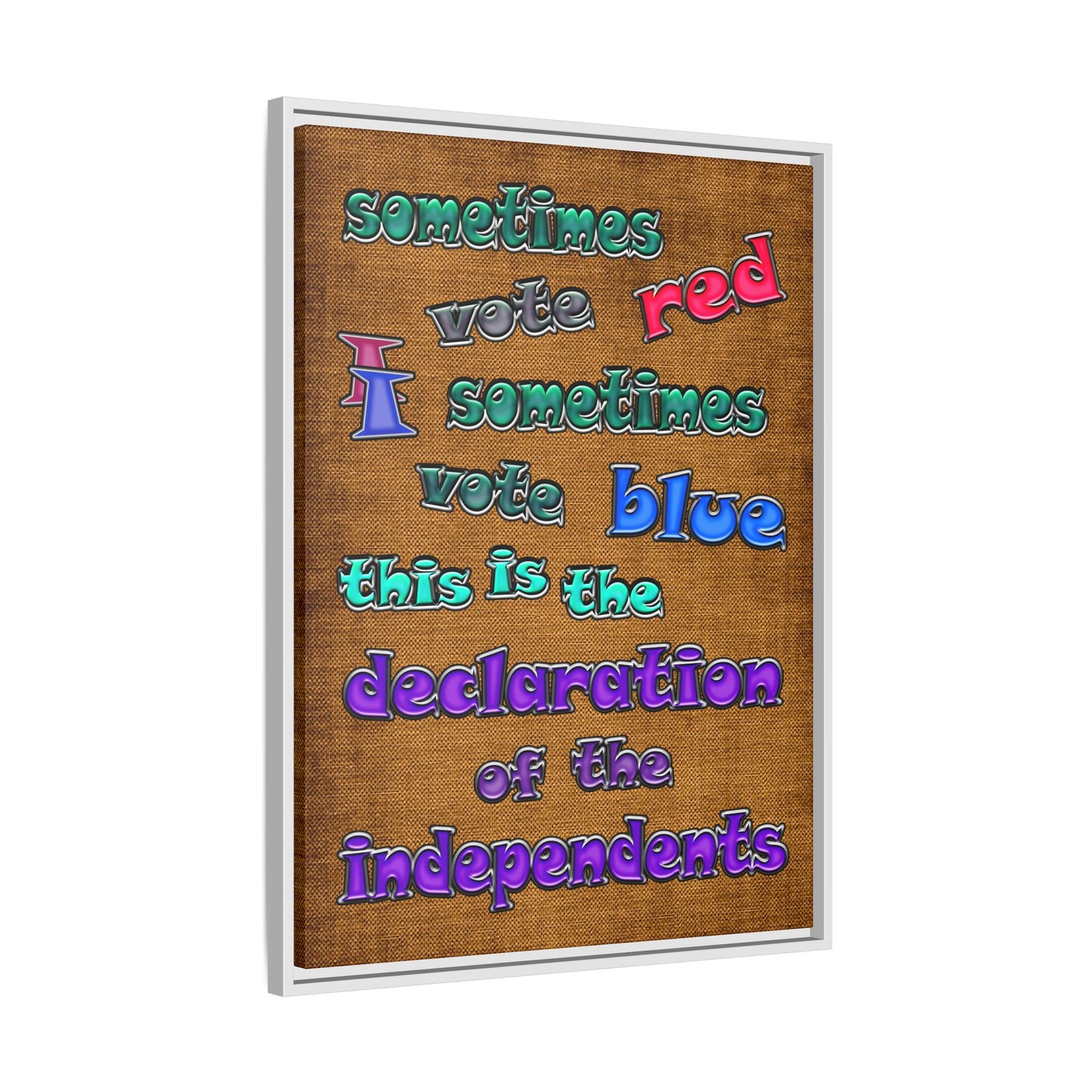 declaration of the independents - framed canvas art (brown papyrus)