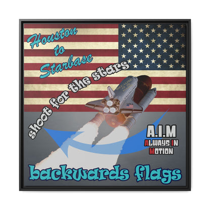 shoot for the stars - framed canvas art (grey-light grey)