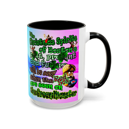 christmas spirits of boston - Accent Mug (light blue-pink wave)