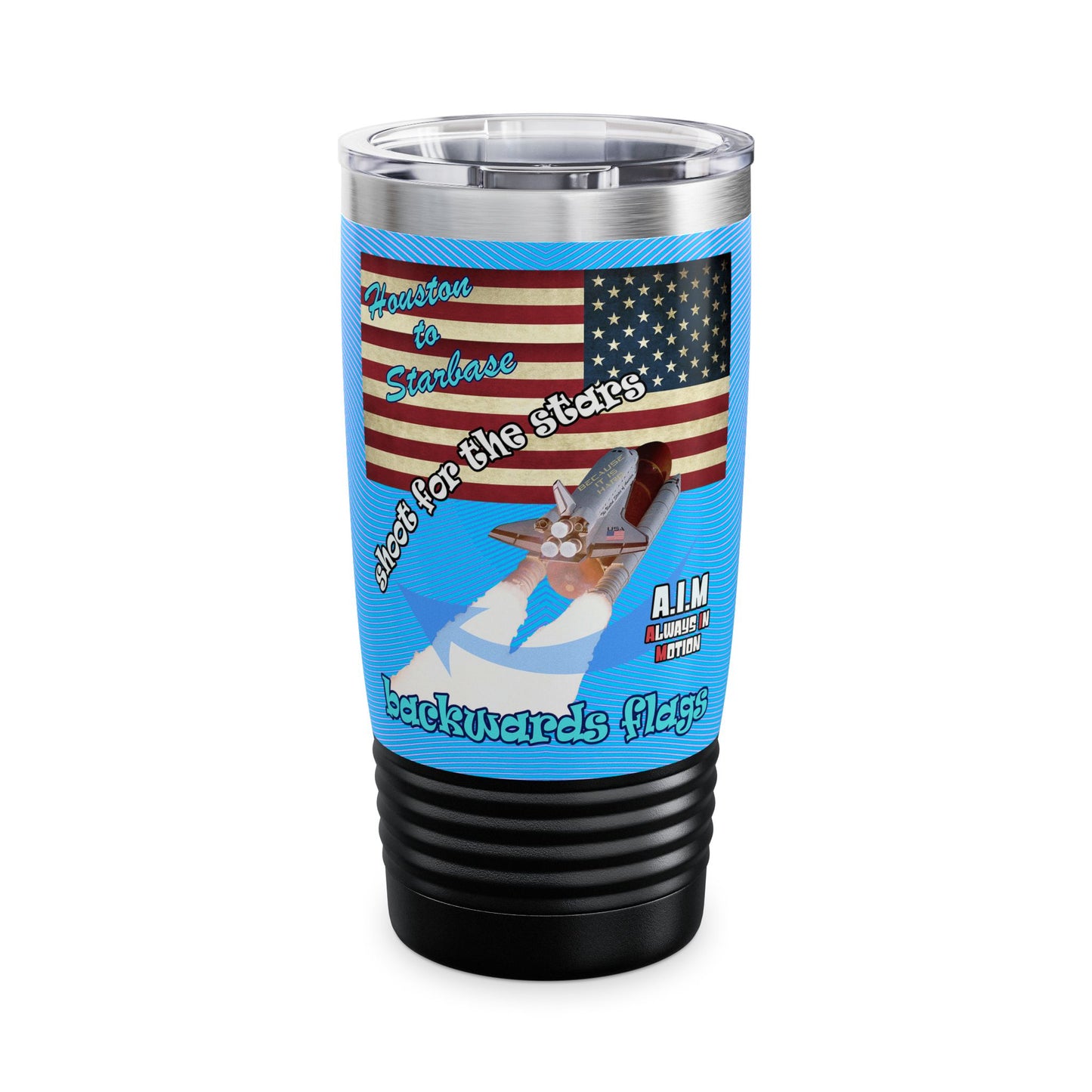 shoot for the stars - Ringneck Tumbler, 20oz (light blue-purple wave)
