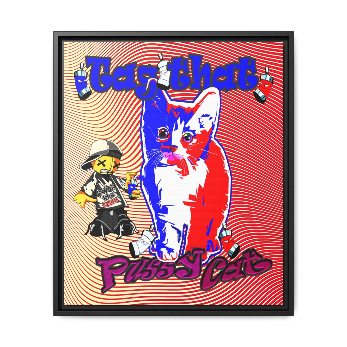 tag that - framed canvas art (yellow-orange wave)