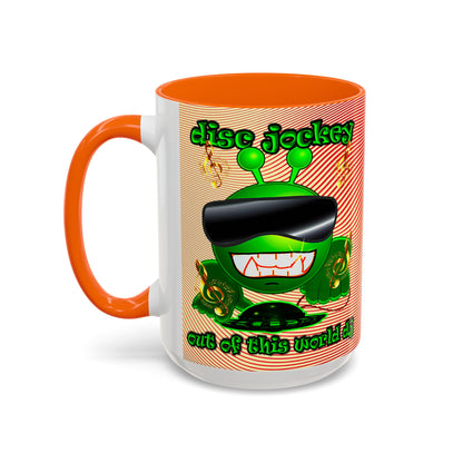 disc jockey - Accent Mug (yellow-orange wave)