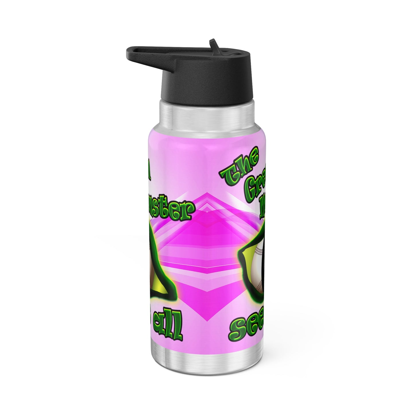 green monster - Gator Tumbler, 32oz  (light blue-pink wave)