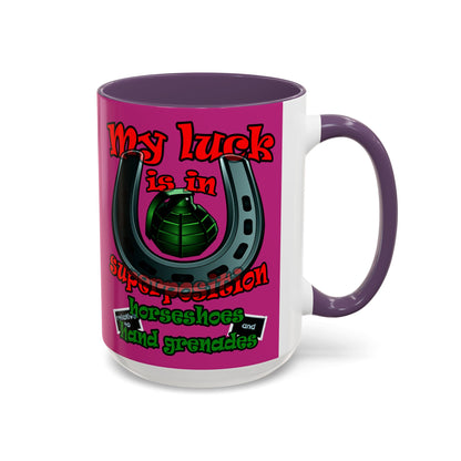 my luck - Accent Mug (pink)
