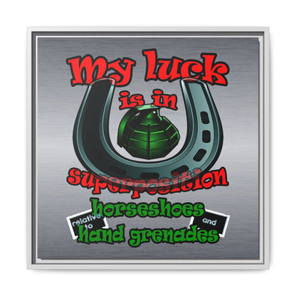 my luck - framed canvas art (brushed nickel)