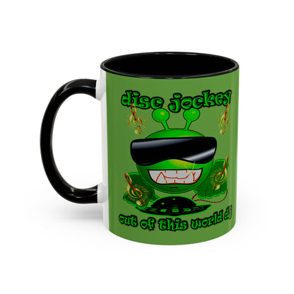 disc jockey - Accent Mug (green)