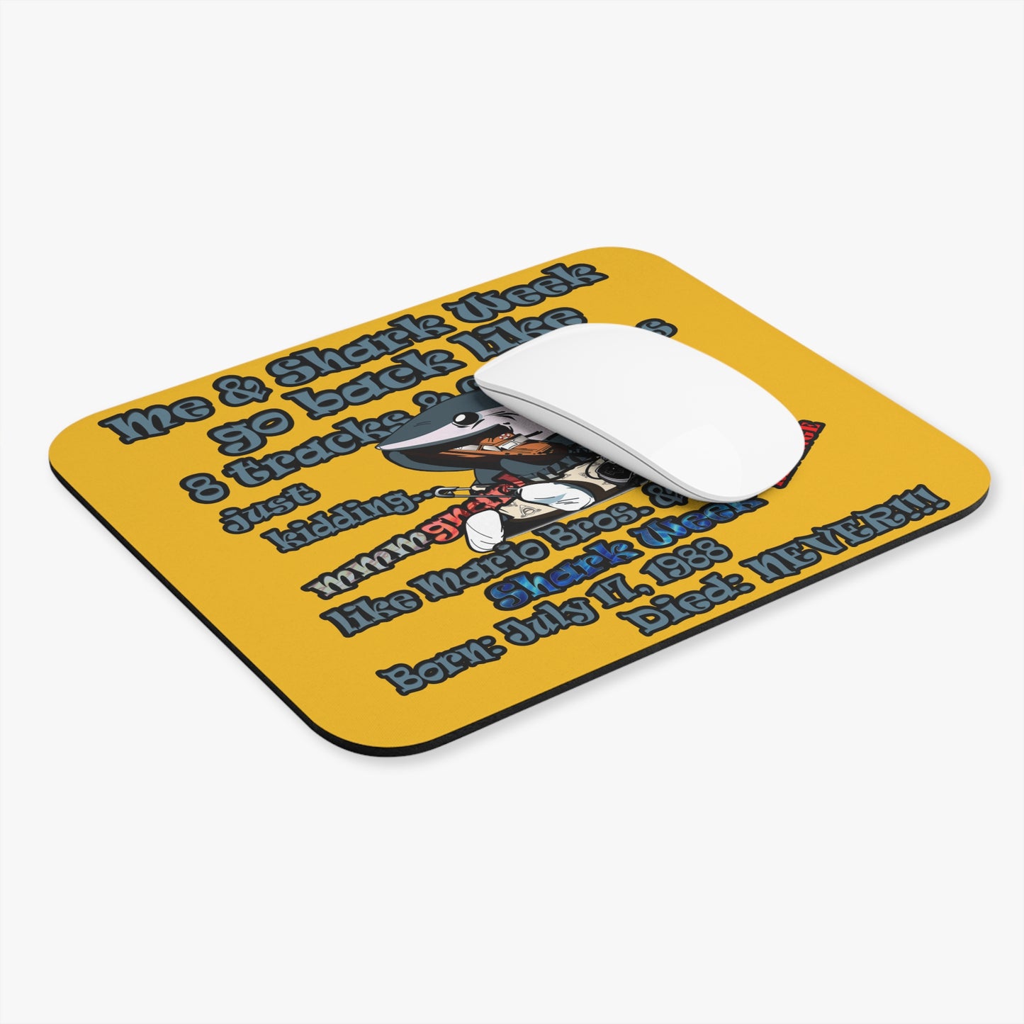 shark week - Mouse Pad (Rectangle) - (yellow)
