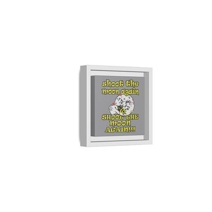 shoot the moon again - framed canvas art (grey)