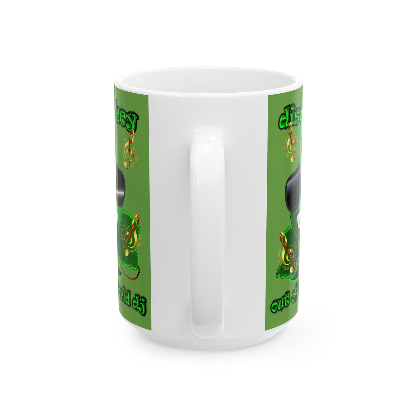 disc jockey - White Mug (green)
