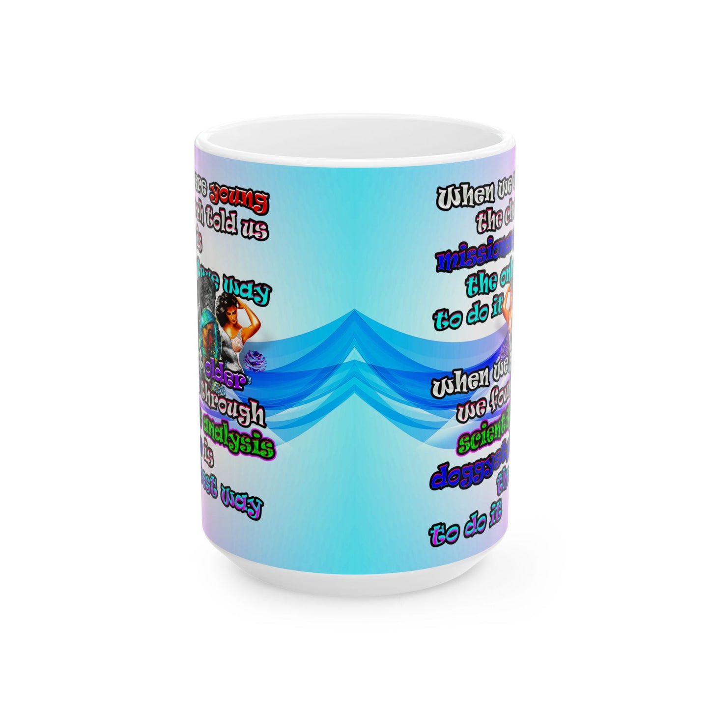 doggystyle - White Mug (light blue-pink wave)