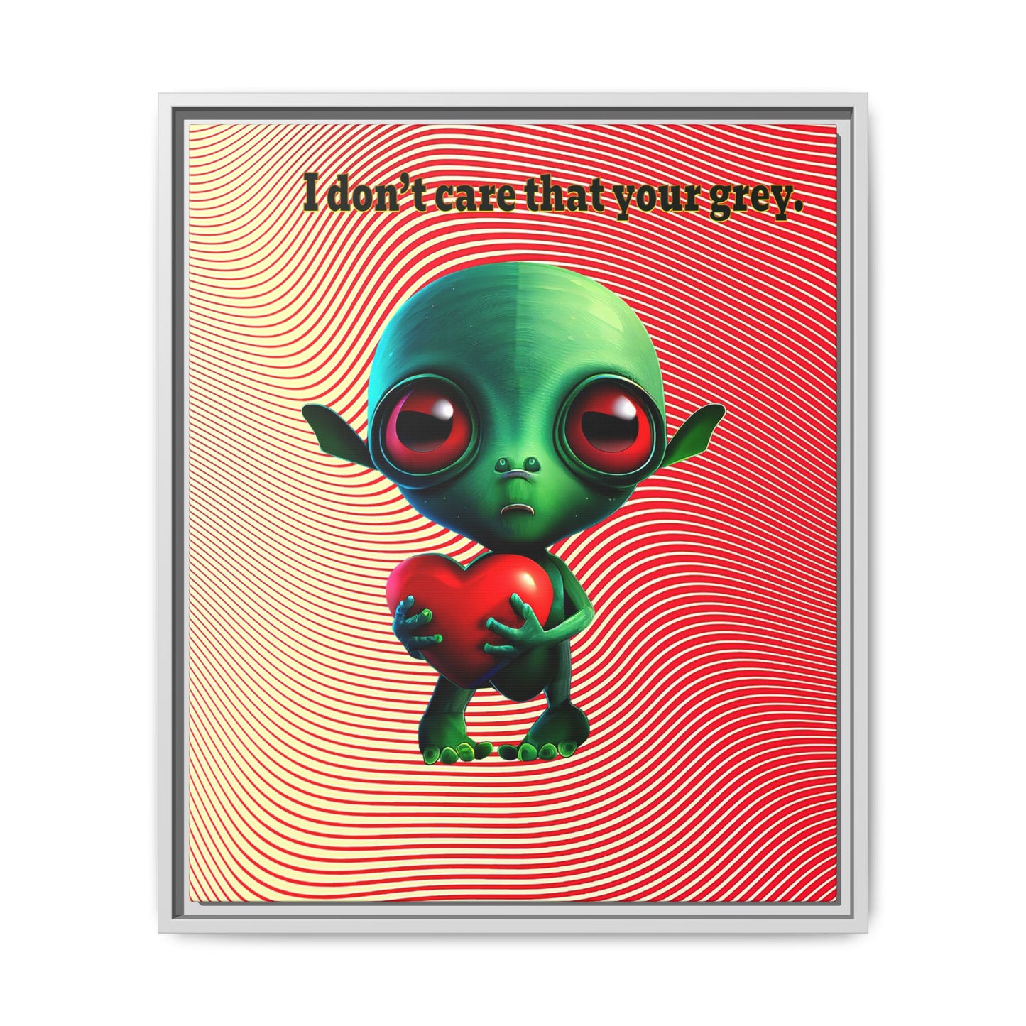 I don't care that your grey - framed canvas art (yellow-orange wave)