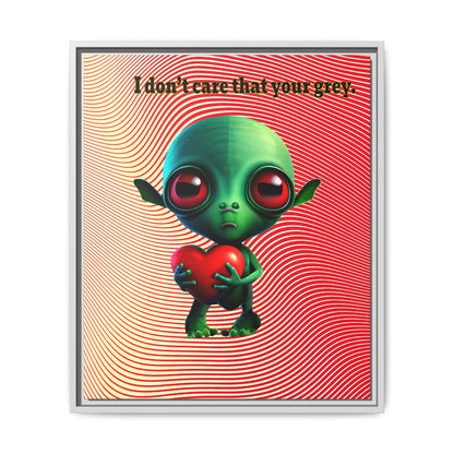 I don't care that your grey - framed canvas art (yellow-orange wave)