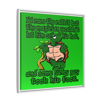 turtle race - framed canvas art (logo green)