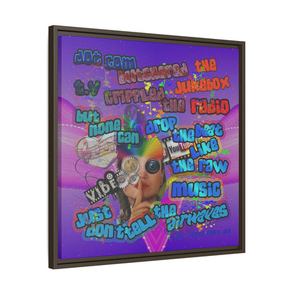 drop the beat - framed canvas art (purple-pink wave)