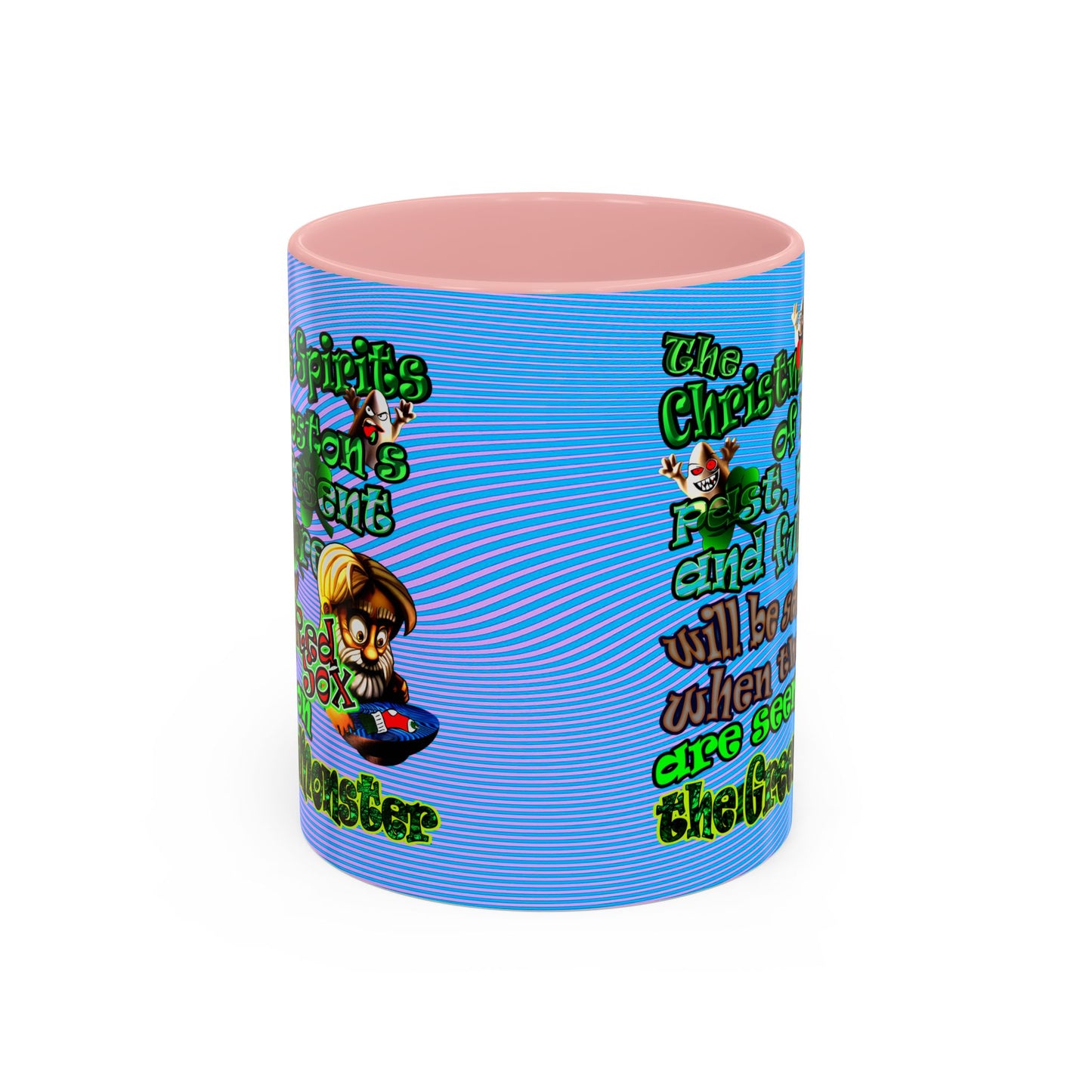 christmas spirits of boston - Accent Mug (light blue-purple wave)