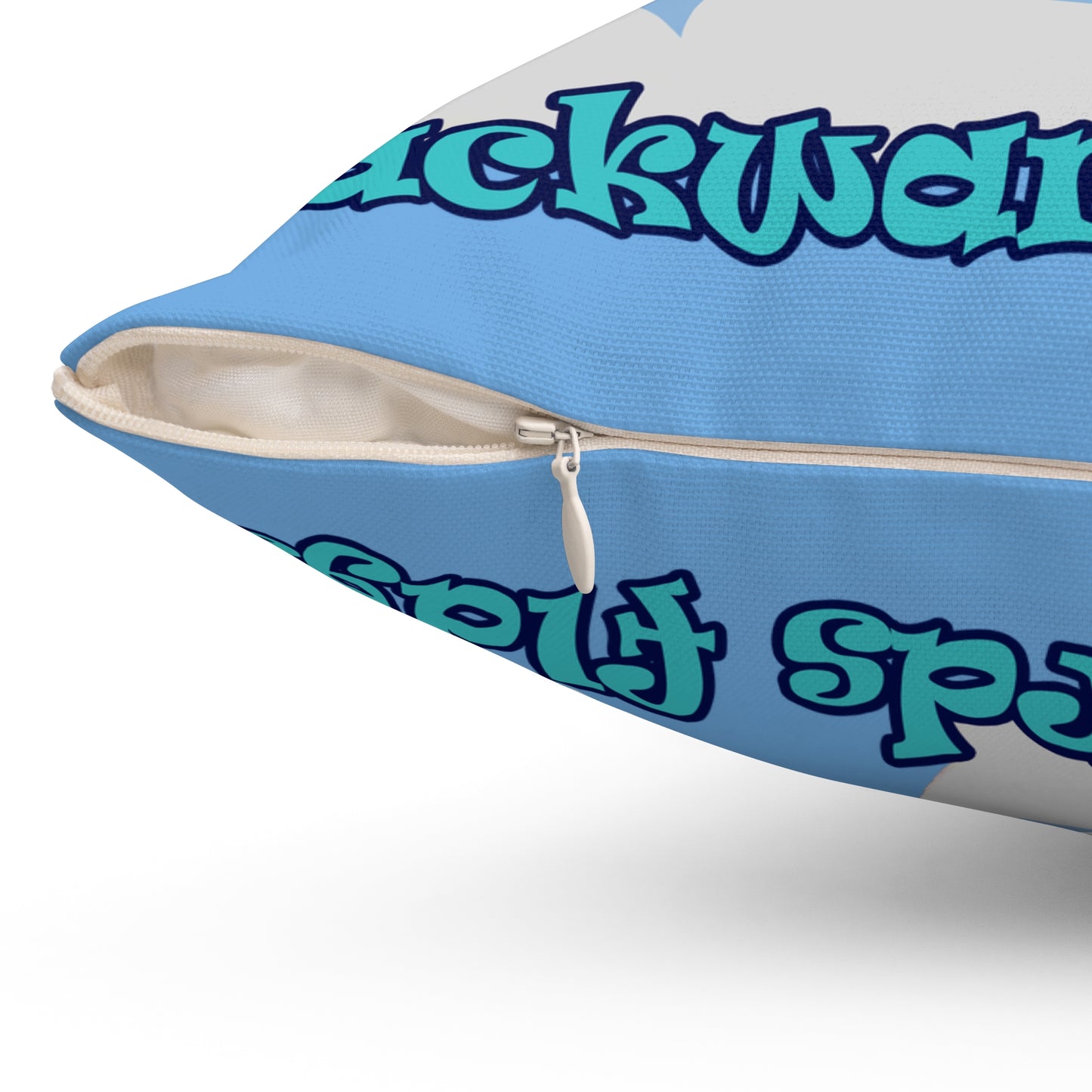 shoot for the stars - Spun Polyester Square Pillow - (light blue)