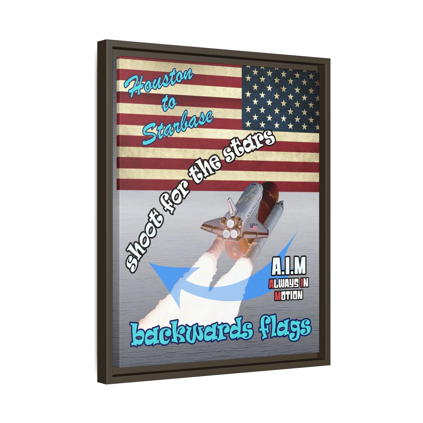 shoot for the stars - framed canvas art (brushed nickel)