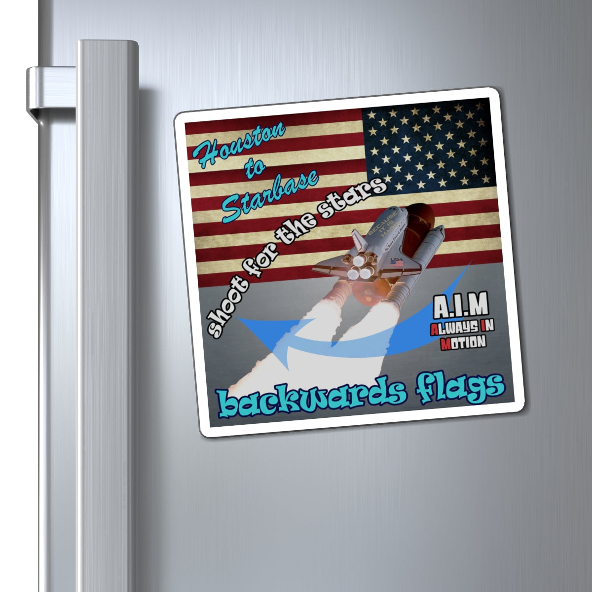 shoot for the stars - Magnets - (grey-light grey)