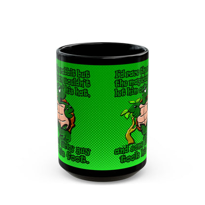 turtle race - Black Mug (logo green)