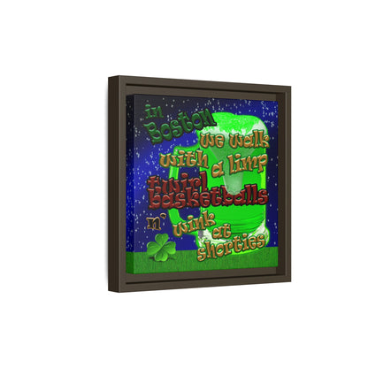 celtics logo - framed canvas art ('snoops' background)
