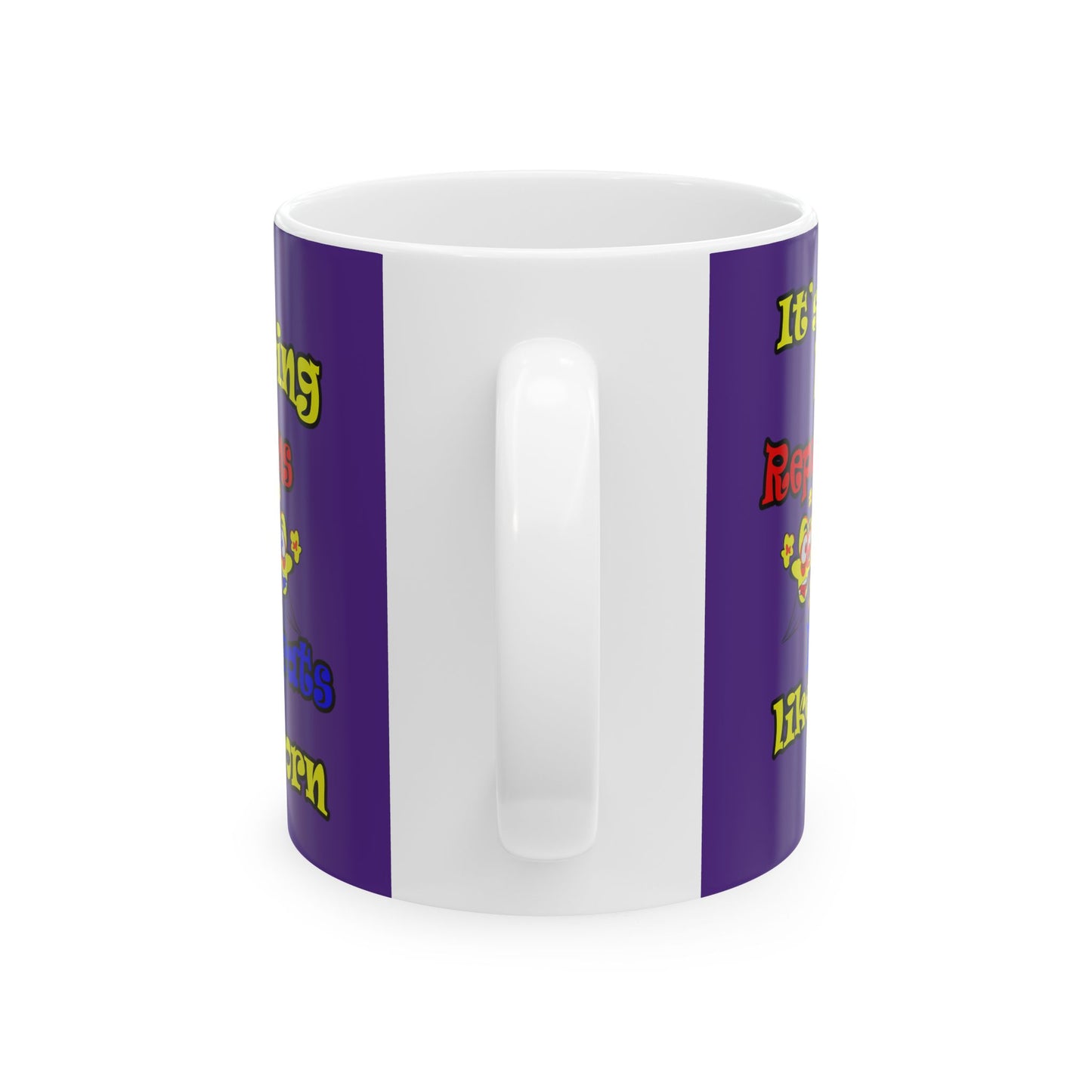 popping like popcorn - White Mug (purple)