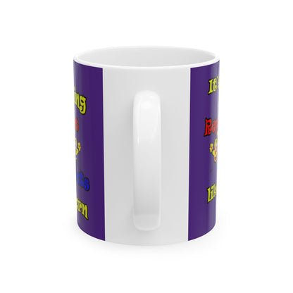 popping like popcorn - White Mug (purple)