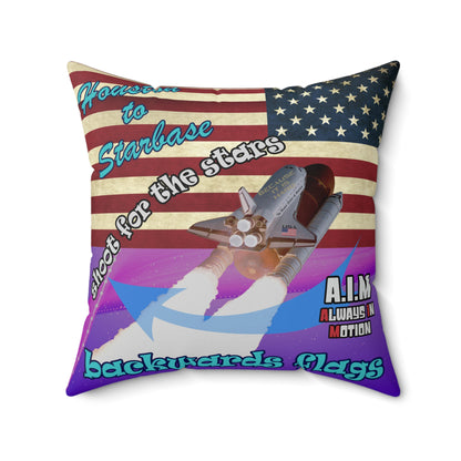 shoot for the stars - Spun Polyester Square Pillow - (purple-pink wave)