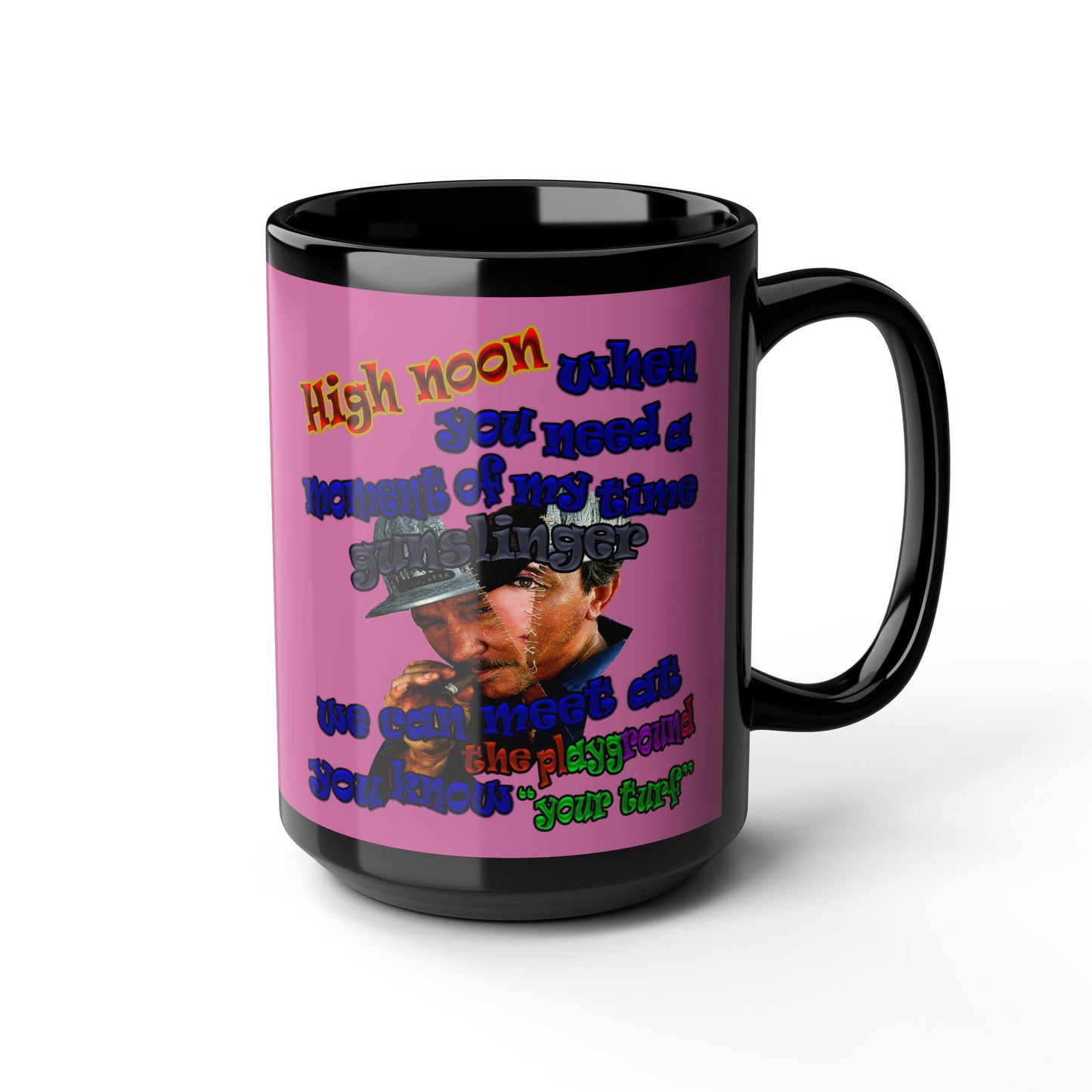 high noon - Black Mug (light pink)