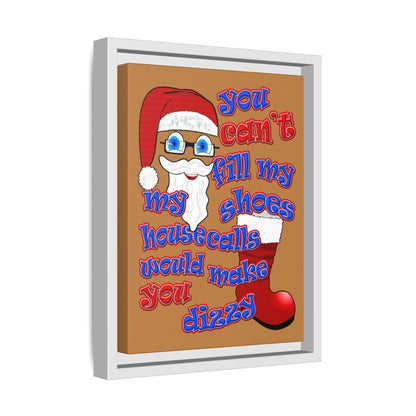santa's shoes - framed canvas art (light brown)